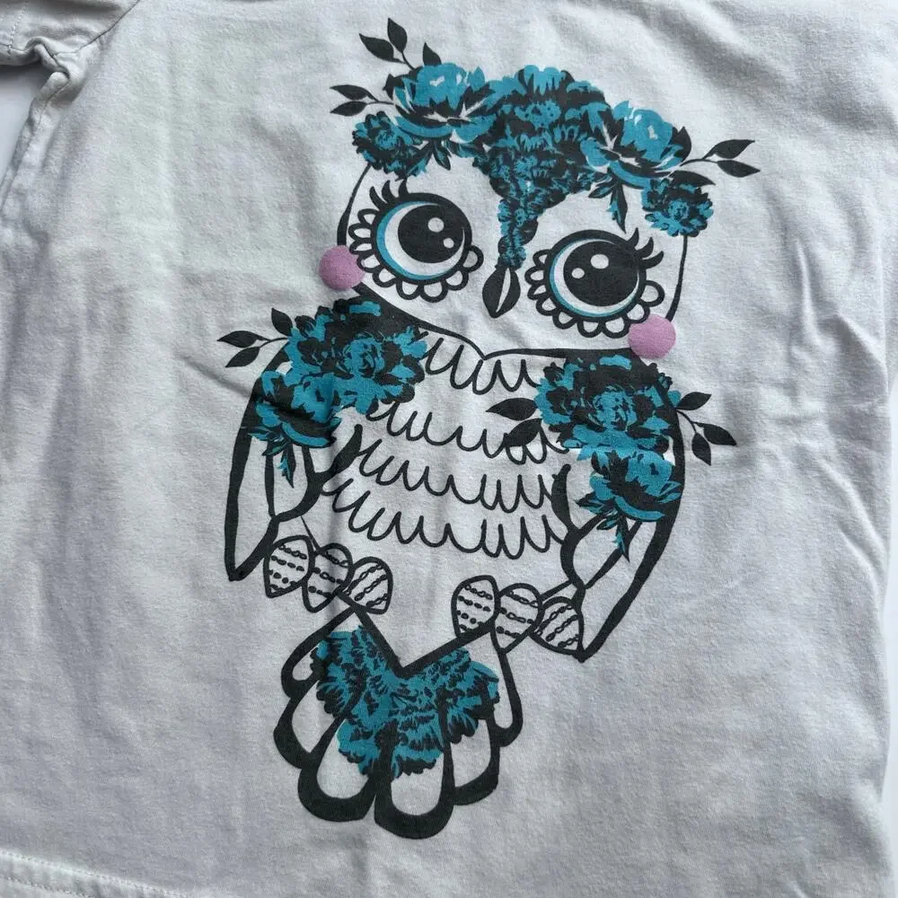 Weather Proof Vintage Owl Print Short Sleeve Graphic Tee - Off White